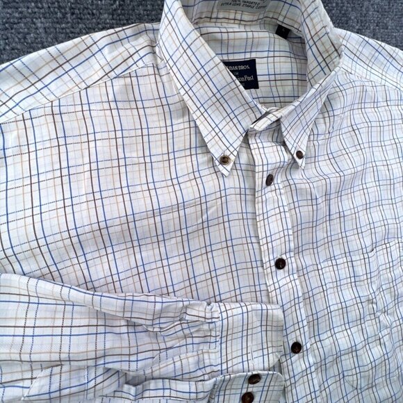Gitman Bros Button Up Shirt White Fashion Post Louisville Large White Check - Picture 9 of 16